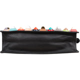 Fendi Black Leather Rainbow Studded Crossbody Bag