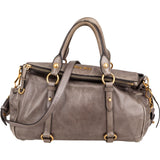 Miu Miu Vitello Lux Leather Drawstring Satchel Handbag
