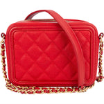 Chanel Quilted Caviar Leather Small Filigree Vanity Case Crossbody - vintageandkickz