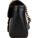 Gucci Black Matelassé Leather Marmont Crossbody Bag