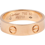 Cartier Au 750 Gold LOVE Wedding Band Ring (#60)
