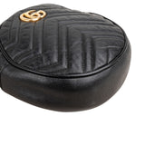 Gucci  Quilted Leather GG Marmont Round Crossbody Bag