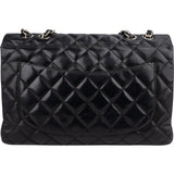 Chanel Quilted Lambskin Palladium Jumbo Single Flap Crossbody Bag
