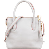 Miu Miu Grey Vitello Daino Leather Side Zip Small Tote Handbag