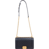 Chanel Quilted Caviar Leather Medium Boy Single Flap Crossbody Bag