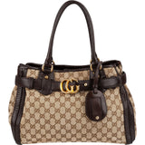 Gucci Monogram GG Canvas Leather Running Handbag