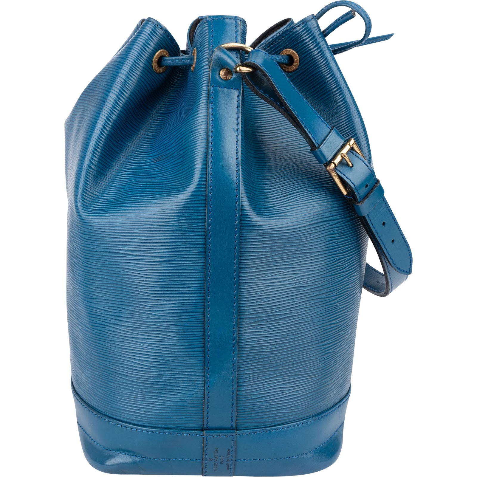 [🔄️B08 / F10] Louis Vuitton Blue Epi Leather Sac Noé Grande Shoulder Bag - vintageandkickz