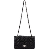 Chanel Quilted Lambskin Palladium Medium Double Flap Shoulder Bag