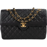 Chanel Quilted Lambskin 24K Gold Single Flap Shoulder Bag