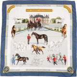Hermès Les Haras Nationaux Silk Carre 90 Scarf Tuch