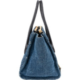 Miu Miu Quilted Denim Biker Tote Handbag