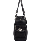 Coach Black Monogram Signature Gallery Tote Shoulder Bag