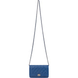 Chanel Quilted Lambskin Palladium Boy Wallet On Chain Crossbody Bag