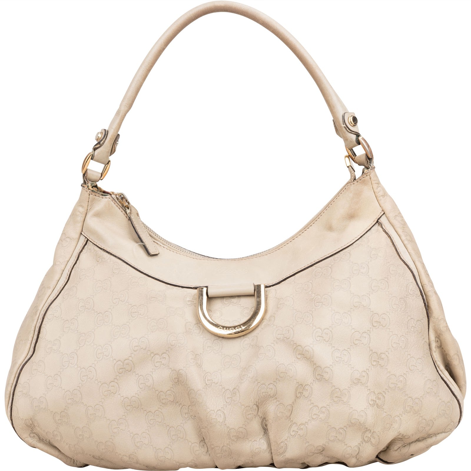 [🔄️B20 / F31] Gucci Guccissima Leather Abbey D-Ring Hobo Shoulder Bag - vintageandkickz