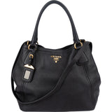 Prada Vitello Daino Leather Hobo Tote Handbag