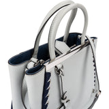 Fendi Blue Leather FF 2Jours Whipstitch Tote Handbag