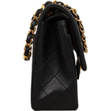 Chanel Quilted Lambskin Small 24K Gold Double Flap Shoulder Bag