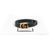 Gucci Black Leather GG Slim Marmont Belt (70/28)