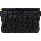 Miu Miu Black Matelassé Nappa Leather Clutch
