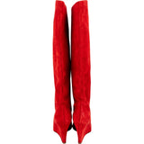 Christian Louboutin Red Suede Tuorloubi Flat Boots (38)