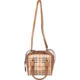 Burberry Haymarket Check Small Dinton Cube Drawstring Handbag