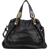 Chloé Black Leather Paraty Shoulder Handbag