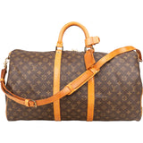 Louis Vuitton Monogram Canvas Keepall 55 Bandoulière Travel Bag