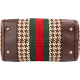 Gucci Houndstooth Web Boston Bag 30 Handbag