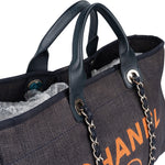 Chanel Denim Deauville Tote Shoulder Bag - vintageandkickz
