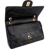 Chanel Quilted Lambskin 24K Gold Small Double Flap Shoulder Bag