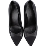 Chanel Black Leather Cap Toe Pumps (36,5)