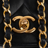 Chanel Chevron Lambskin Half Moon Single Flap Crossbody Bag