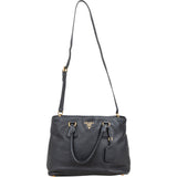 Prada Black Vitello Daino Leather Tote Handbag