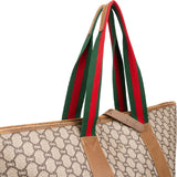 Gucci Monogram GG Supreme Canvas Vintage Large Web Shopper Shoulder Bag
