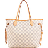 Louis Vuitton Monogram Damier Azur Canvas Neverfull MM Shoulder Bag