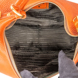 Prada Orange Vitello Daino Leather Hobo Shoulder Bag