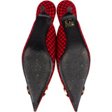 Balenciaga Iconic Checkered Cotton BB Knife Houndstooth Kitten Heels (36)