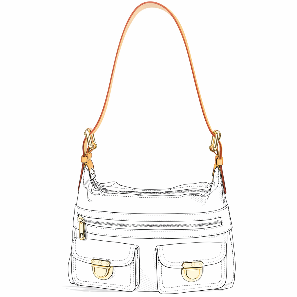 Vachetta Schulterriemen (Hell / Kurz) - Denim Baggy - vintageandkickz