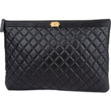 Chanel Quilted Lambskin Boy Laptop Clutch