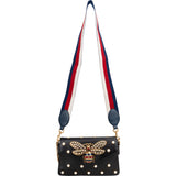 Gucci Black Leather Queen Margaret Bee Shoulder Bag