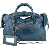 Balenciaga Blue Leather City Handbag
