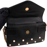 Gucci Black Leather Queen Margaret Bee Shoulder Bag