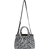 Prada Triangle Canapa Zebra Print Handbag