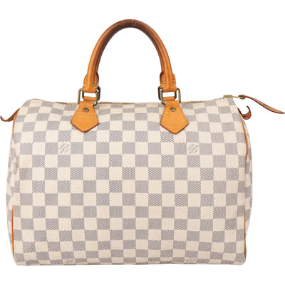 Louis Vuitton Damier Azur Monogram Speedy 30 Handbag - vintageandkickz