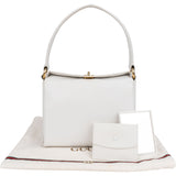 Gucci All White Leather Turnlock Handbag