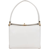 Gucci All White Leather Turnlock Handbag