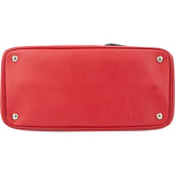 Prada Red Saffiano Leather Turnlock Double Handbag