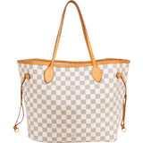 Louis Vuitton Damier Azur Monogram Neverfull MM Shopper Handbag