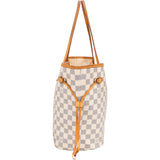 Louis Vuitton Damier Azur Monogram Neverfull MM Shopper Handbag