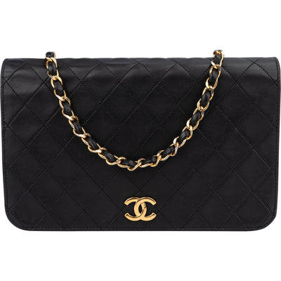 Chanel Quilted Lambskin 24K Gold Single Flap Crossbody Bag
